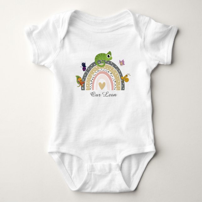 Body T-Shirt Enfant Caméléon et Arc-en-Ciel Jungle (Devant)