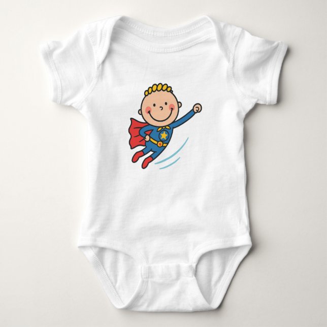 Body T-shirt enfant volant Superhero de dessin animé (Devant)