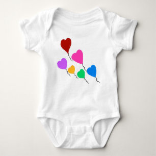 Body T-shirt Enfants Ballons Coeur Coloré