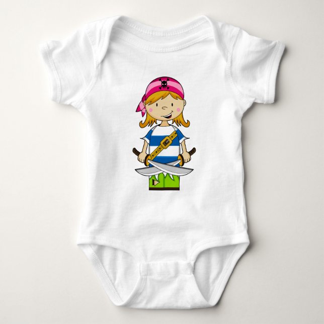Body T-shirt Girl Bandana Pirate Babies (Devant)