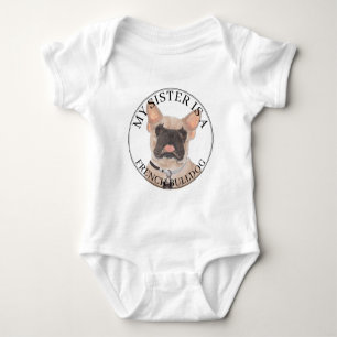 Body T-shirt grande sœur Bouledogue Français masqué fau