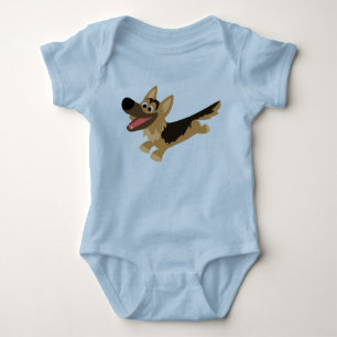Body T-shirt heureux mignon de bébé de berger alleman