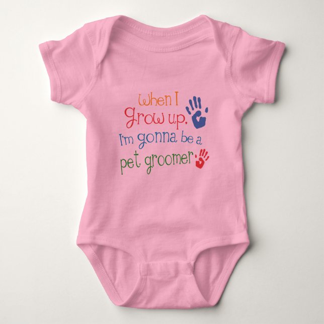 Body T-shirt infantile de bébé de Groomer d'animal (Devant)