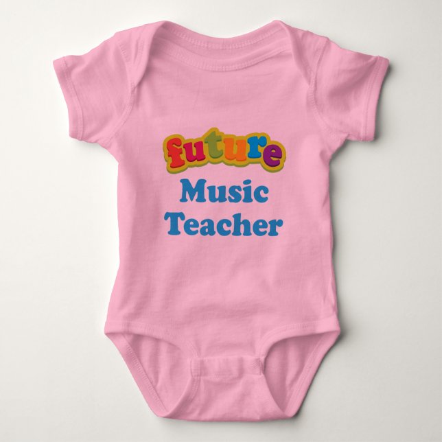 Body T-shirt infantile de bébé de professeur de musique (Devant)