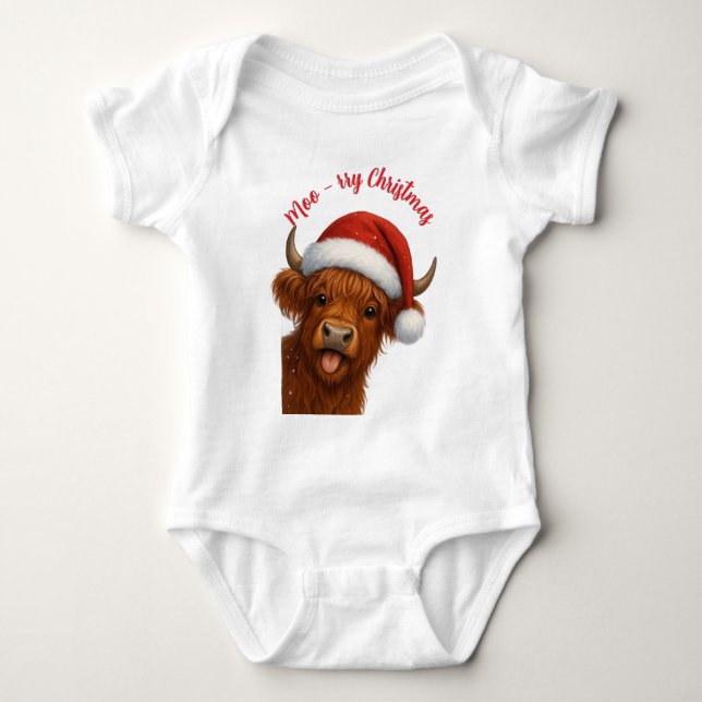 Body T-Shirt Joyeux Noël à vache (Devant)