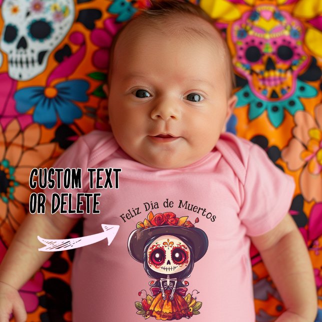 Body T-shirt La Catrina (La Catrina with custom text, baby bodysuit)