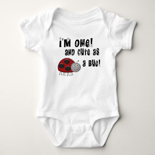 Body T-Shirt Ladybug Anniversaire 1 An Mignonne Comme U (Devant)