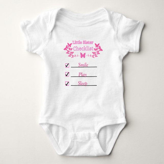 Body T-shirt liste petite sœur (Devant)