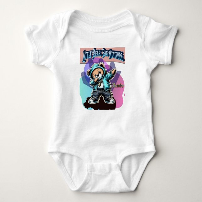 Body T-shirt "Little Bear, Big Attitude" (Devant)