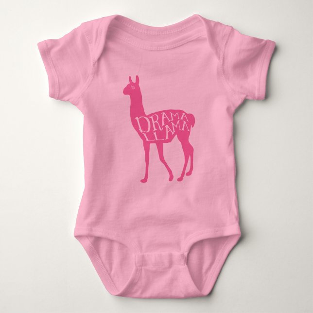 Body T-shirt Llama Drama Rose (Devant)