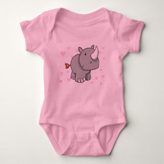Body T-shirt mignon de rhinocéros de bébé