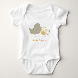 Body T-shirt mignon lunatique jaune doux de poussins de