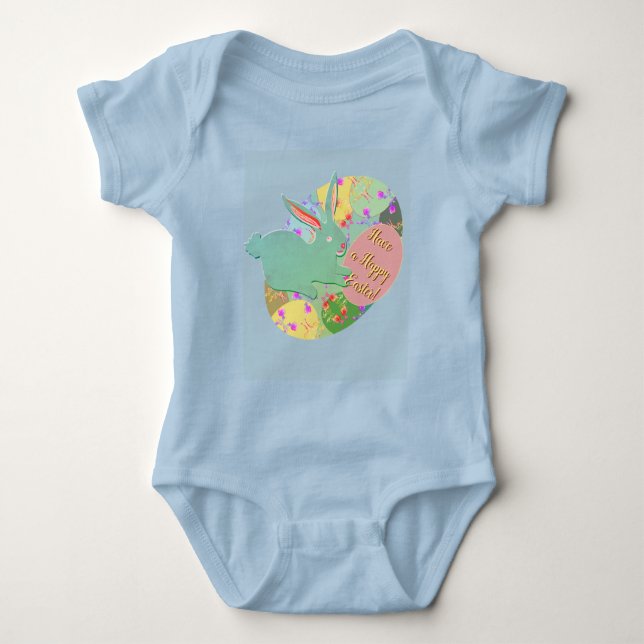 Body T-Shirt Œufs de Pâques de Garçon Lapin (Devant)