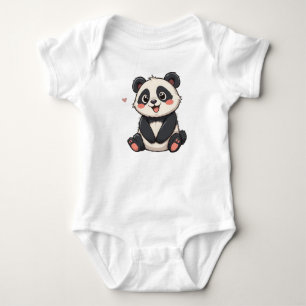 Body T-shirt Panda bébé