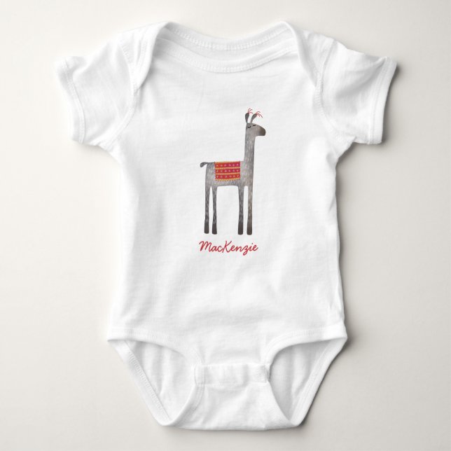 Body T-shirt personnalisé Cute Llama (Devant)