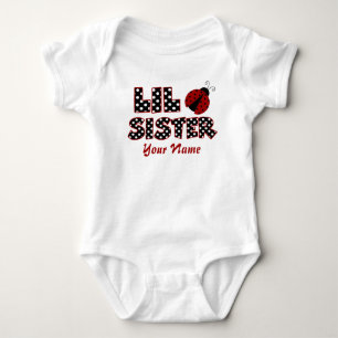 Body T-shirt personnalisé Little Sister Ladybug