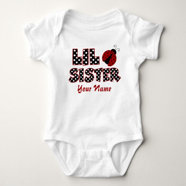 Body T-shirt personnalisé Little Sister Ladybug (Devant)
