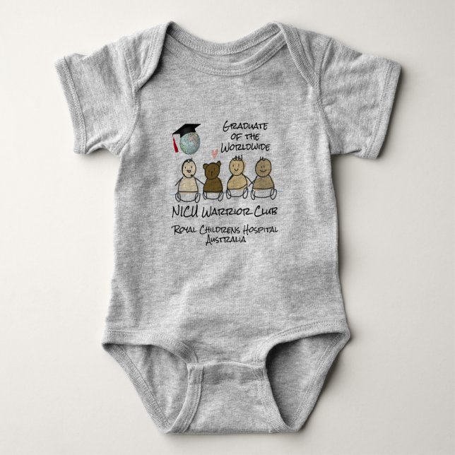 Body T-shirt personnalisé pour diplômé NICU (Devant)