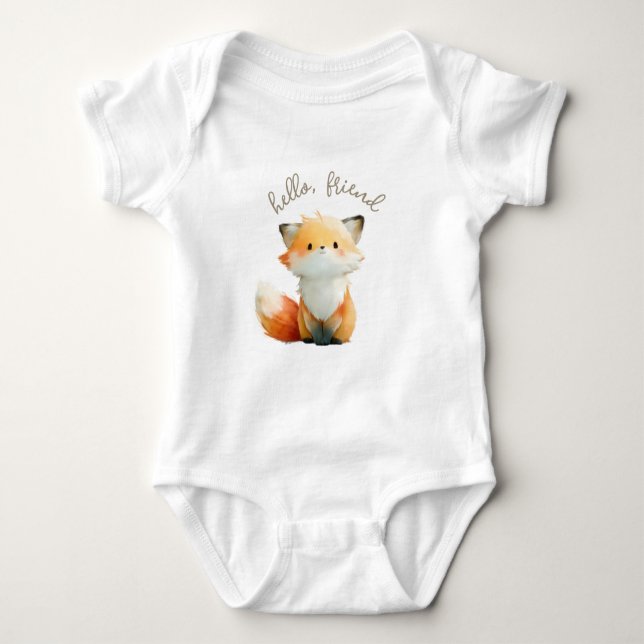 Body T-Shirt Petit Renard Amical (Devant)