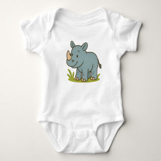 Body T-shirt Rhino Cartoon mignonne pour enfants