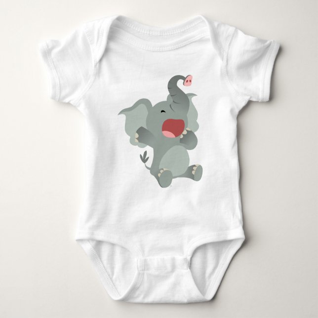 Body T-shirt somnolent mignon de bébé d'éléphant de (Devant)