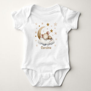 Body T-Shirt Souris Douce Petite Endormie Nom