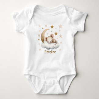 Body T-Shirt Souris Douce Petite Endormie Nom