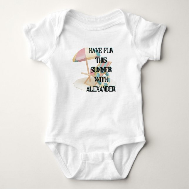 Body T-Shirt Summer Fun Alexander Baby Bodysuit. (Devant)