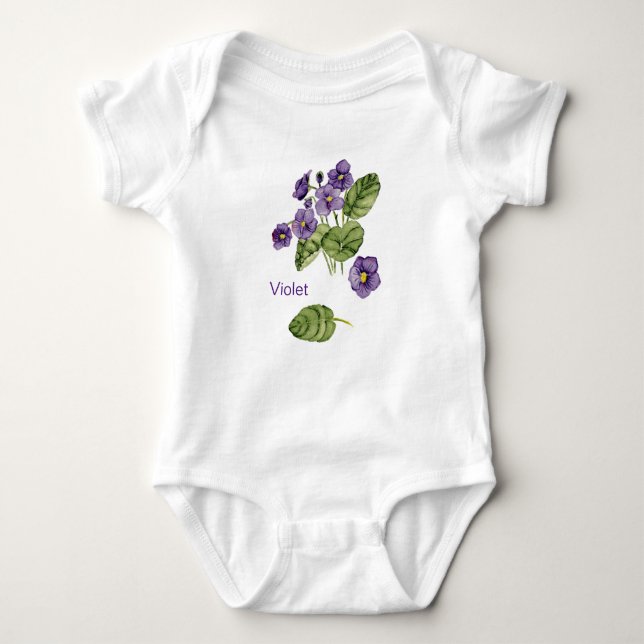 Body T-shirt violet fleurs violette (Devant)