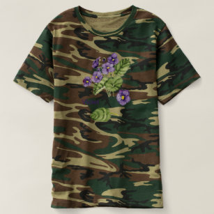 T-shirt violet fleurs violette