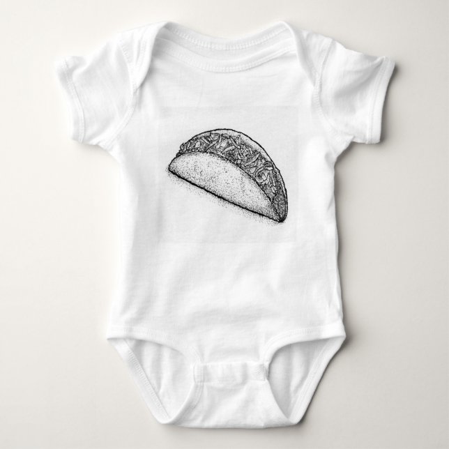 Body Taco 'Bout Adorable: Hand-Drawn Monochromatic Taco (Devant)