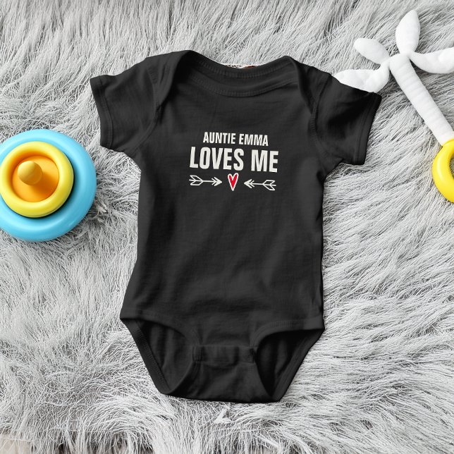 Body Tatie chérie m'aime (Auntie Name Loves Me Baby Bodysuit)