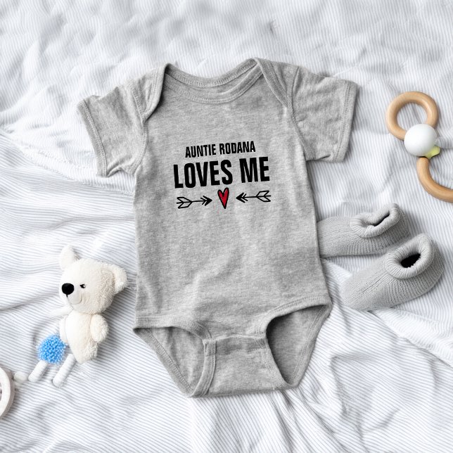 Body Tatie Prénom M'aime (Auntie Name Loves Me Baby Bodysuit)