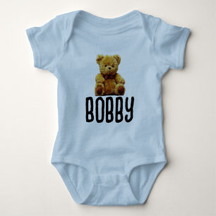 BODY TEDDY BEAR & NAME BABY BODYSUIT