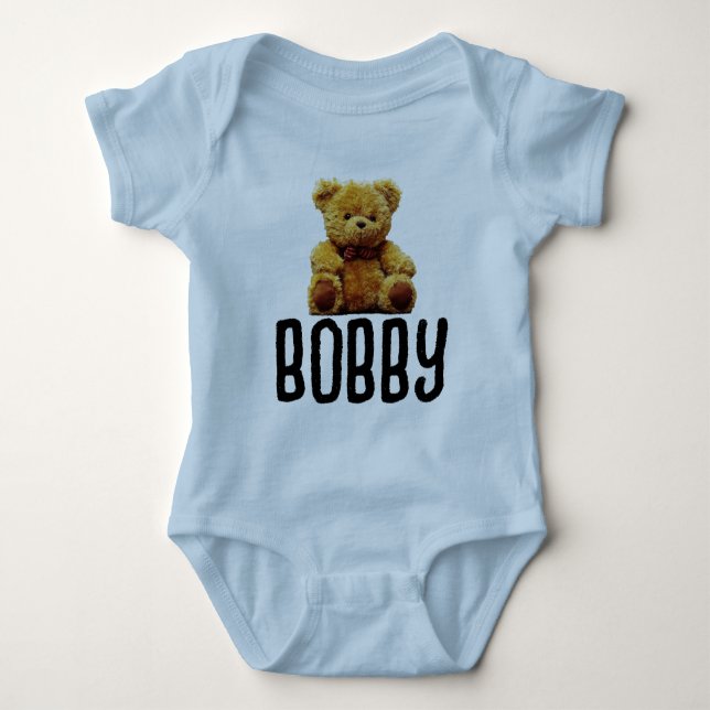 BODY TEDDY BEAR & NAME BABY BODYSUIT (Devant)