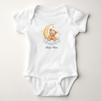 Body Teddy Bear Sitting Baby Custom Monogram Onesie