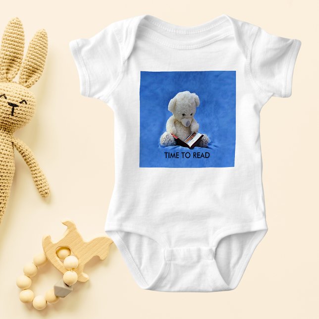 Body Teddy Bear Time to Read Blue Stuffed Animal, ZKOA (Teddy Bear Time to Read Blue Stuffed Animal, ZKOA Baby Bodysuit)
