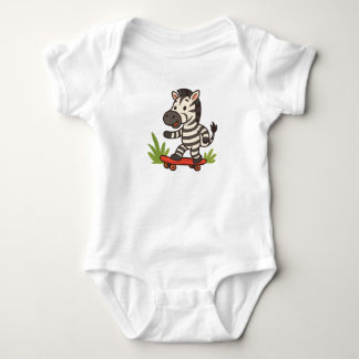 Body Tee Skater Zèbre Bébé Jungle Cool sur Roues !