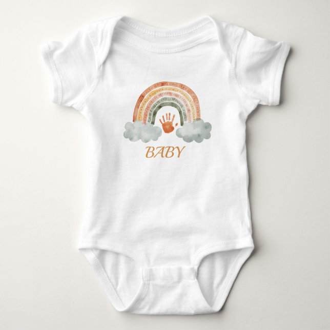 Body Teinte terreuse Aquarelle Boho Arc-en-ciel "Bébé"  (Devant)
