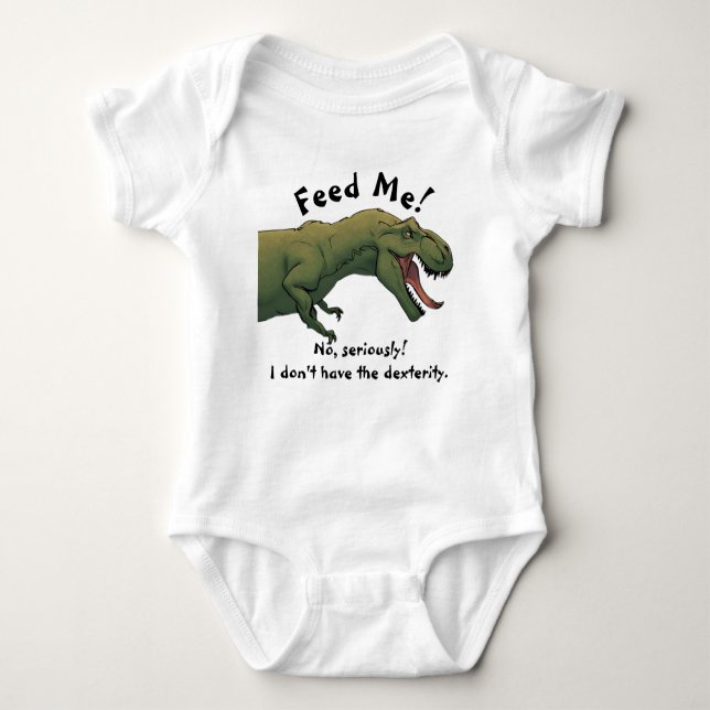 Body Tenfant Vetement Une Piece T-Rex Dinosaure Fille G (Devant)