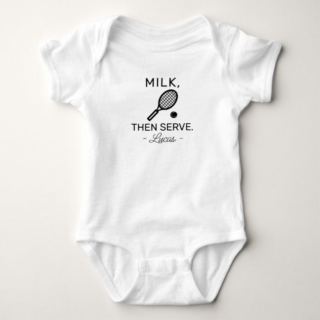 Body Tennis Baby Announcement, Milk Then Serve - Tennis (Devant)