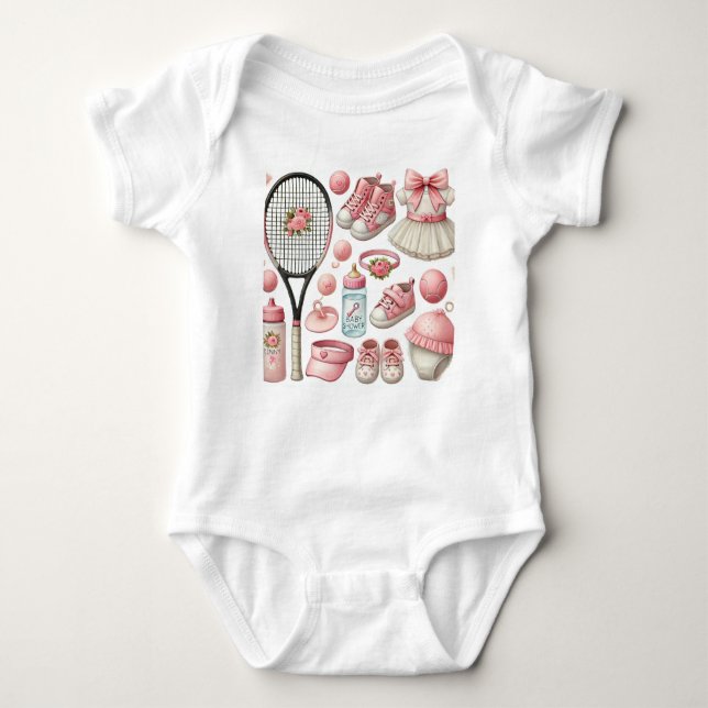 Body Tennis Girl Baby shower thématique pour amoureux d (Devant)