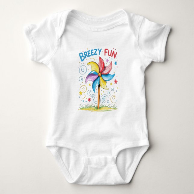 Body Tenue bébé moulin à vent amusant et léger (Devant)