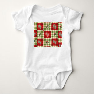 Body Tenue de bébé à carreaux de Noël rustique – Fermet