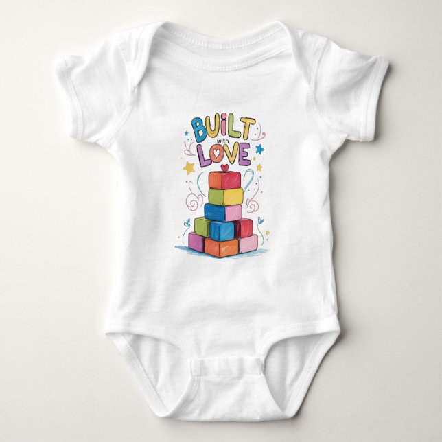 Body Tenue de bébé Blocs de Jouet Construits avec Amour (Devant)