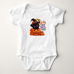 Body Tenue de bébé Halloween Chat Noir et Citrouille Ép