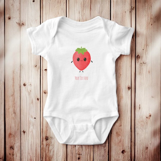 Body Tenue de bébé personnalisée avec un nom fraise ado (Créateur téléchargé)