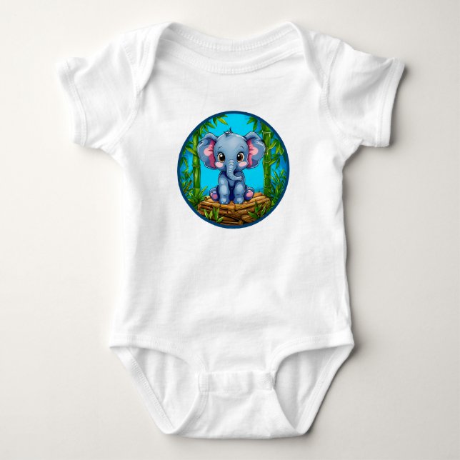 Body 🐘 Tenue de cadeau bébé éléphant mignon ✨ (Devant)