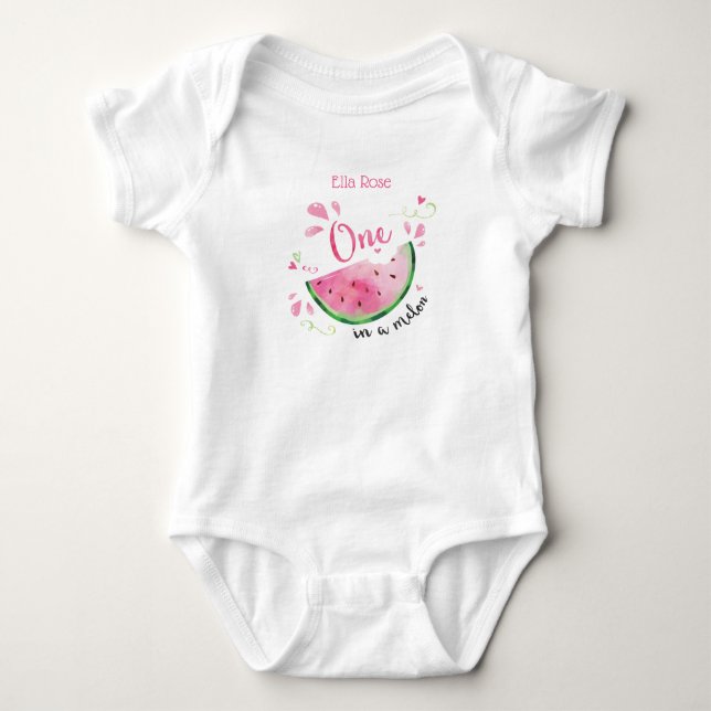Body Tenue de naissance One in Melon pour bébé fille (Devant)