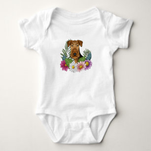 Body Tête de chien Airedale Terrier Fleurs Colorées Jol